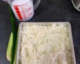 A picture of step 1 of Lemper Ayam (Chicken wrapped in Glutinous Rice).