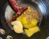 A picture of step 5 of Double Tadka Lasooni Palak Yellow Moongdal - Dhaba-Style.