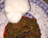 A picture of step 3 of Tuwan shinkafa nd miyar egusi.