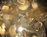 A picture of step 3 of Ogbono soup with white amala.