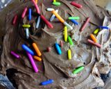 A picture of step 3 of Oreo brownies (non baked).