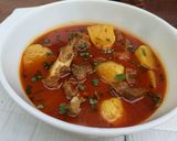 A picture of step 8 of Beef Aloo gosht.