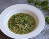A picture of step 5 of Risi e Bisi - Peas and mints risotto 💚.
