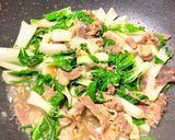 牛奶白菜炒牛五花的食譜步驟4照片