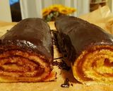 Lekváros piskótatekercs csokis öntettel (gluténmentes) recept fázis 8 fotója