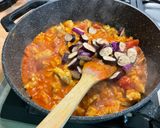 A picture of step 16 of Chicken Curry with Chickpeas, Eggplant, and Spinach.