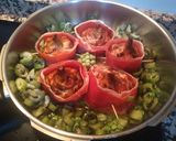 Foto del paso 5 de la receta Alcachofas con jamón, habas y guisantes