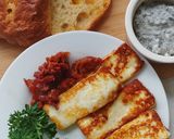 A picture of step 2 of Halloumi slider.