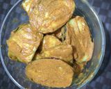 A picture of step 2 of Brinjal rava fry.
