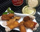 A picture of step 6 of Crispy seasame chicken stips.