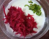 A picture of step 2 of Beetroot Raita.