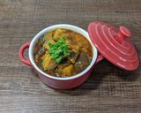 A picture of step 5 of Eggplant curry/ Vangi Bhaaji/ Brinjal curry.