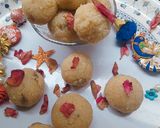A picture of step 6 of Panchdhari ladoos.