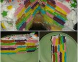Foto langkah ke 8 dari resep Rainbow Checkerboard Cake *versi oven.