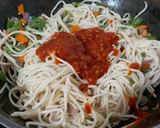 A picture of step 8 of Veg Schezwan Noodles.