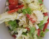 A picture of step 3 of Fattoush Salad, middle easten pitta Salad. 😊.