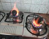A picture of step 1 of Brinjal bhartha.