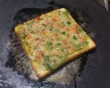 A picture of step 2 of Basil semolina toast.