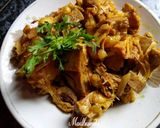 A picture of step 6 of Kathal (Jackfruit) dry curry.