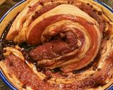 A picture of step 3 of Cantonese dry aged pork belly.