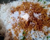 A picture of step 19 of Chickpea Spinach Pearls in Peanut rice And Cucumber Peanut raita.