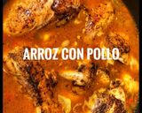 A picture of step 5 of Arroz con pollo (Rice with Chicken).