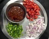 A picture of step 1 of Schezwan dosa.