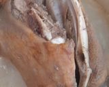 A picture of step 1 of Sheep head and trotters.