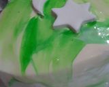 A picture of step 6 of Heart shape Marble cake Green & white.