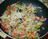 A picture of step 2 of Frittita with Pao bhaji flavour.
