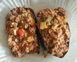 Foto del paso 7 de la receta: Berenjena rellena de carne y pisto en AirFryer