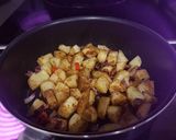 A picture of step 5 of Potato, mushroom and coconut curry pot & coriander tortilla.