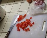 รูปขั้นตอนการทำที่ 2 ของ ไข่นุ่มผัดมะเขือเทศหมูสับ