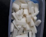 A picture of step 2 of Instant mooli pickle.