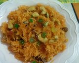 A picture of step 5 of Zarda pulav.