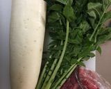 A picture of step 1 of Japanese Daikon Radish with sweet Beef.