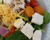 A picture of step 4 of My Super Salad with tasty Chicken Eggs,2 cheese. With Sour cream.