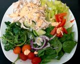A picture of step 7 of My favourite,Steamed Pulled Chicken Salad with a Spicy Mayonnaise.