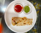 A picture of step 13 of Paneer kathi roll.