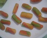 A picture of step 2 of Tri colour Kaju roll.