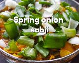A picture of step 5 of Spring onion sabji | Indian dry gravy.
