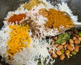 A picture of step 3 of South Indian Sambar Powder Masala Peanut Rice - Tirupati Balaji Temple Prasadam.