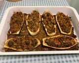 A picture of step 25 of Beef, Spice, and Vegetable Stuffed Eggplants.
