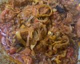 A picture of step 4 of Karelay Gosht.