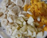 A picture of step 1 of Ramadhan special fruit chat.