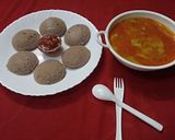 A picture of step 5 of Ragi Idli.
