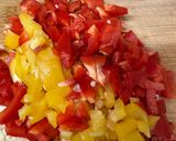A picture of step 2 of Menemen turkish omelette.