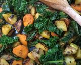 A picture of step 1 of Vegetarian Delicious Wrap Roasted veggies & smoked paprika yogurt sauce.