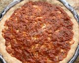 Foto del paso 12 de la receta: Pizza 🍕 con base de Espelta Integral mitad bacon-mitad calabacín con huevos de codorniz 🍳