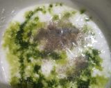 A picture of step 8 of Aloo burji with coriander-mint curd.